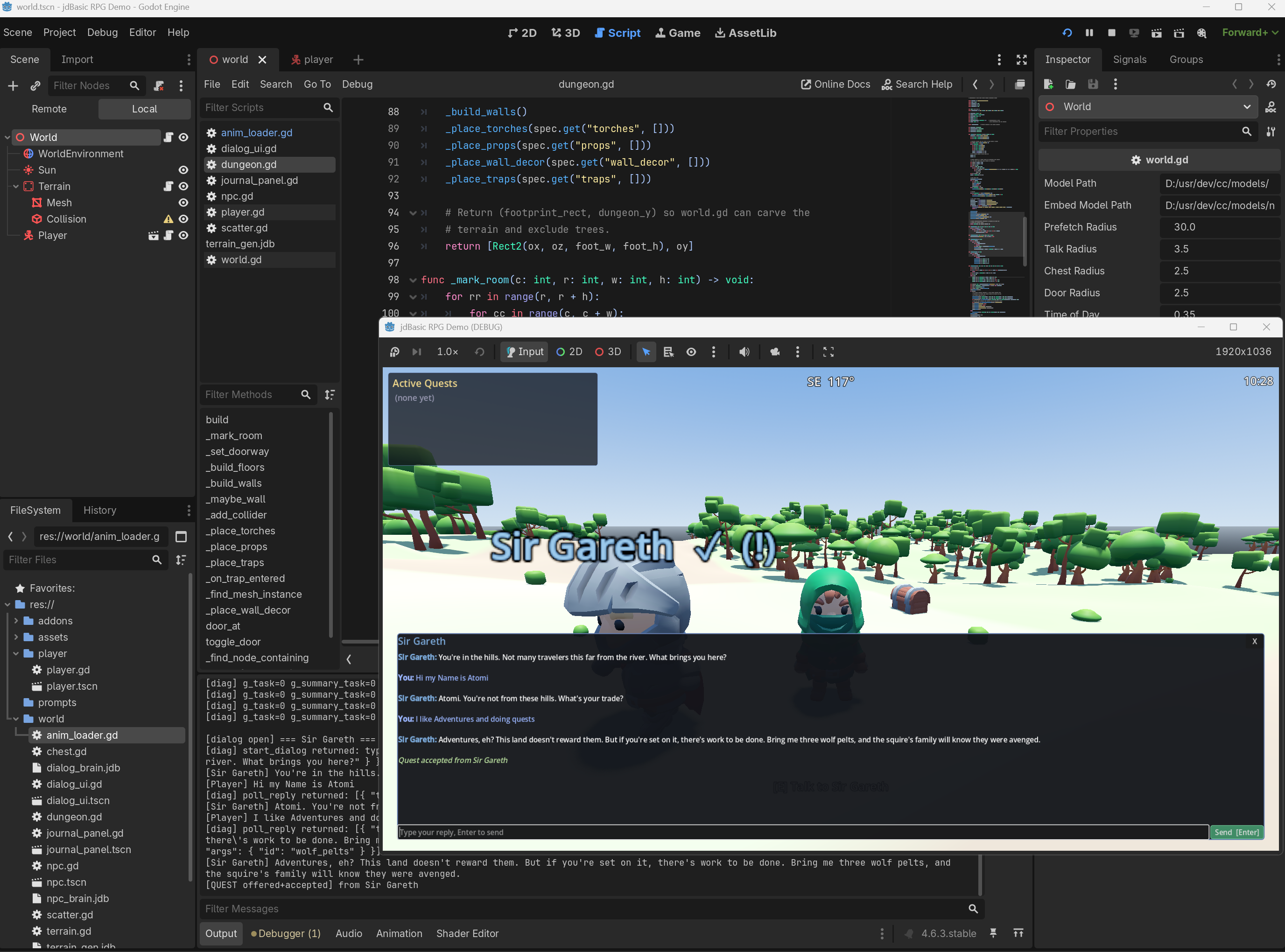 jdBasic RPG demo in Godot