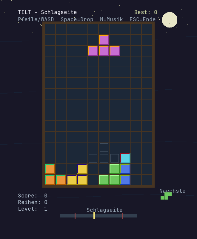 Tilt - rotating-deck Tetris in jdBasic